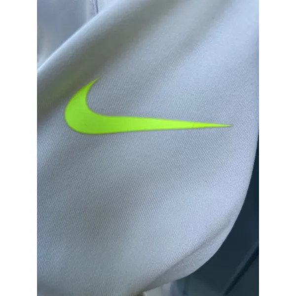 Nike Pro Dri-FIT Womens Quarter Zip Hoodie White Lime Green Swoosh Size M - Image 3