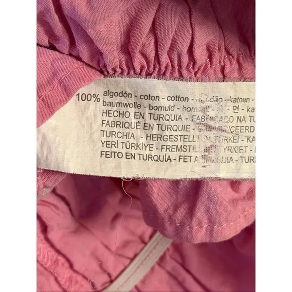 Zara Poplin Pink Off The Shoulder Puff Sleeve Crop Top Shirt Size Small (7136) - Image 3