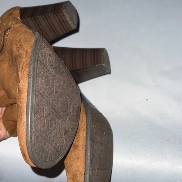AEO Sz 10 American Eagle Brown Side Zip Western Ankle Booties Sz 10 - Image 3