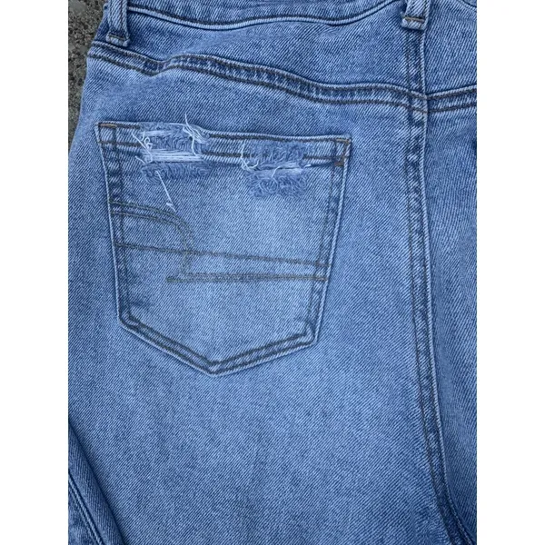 American Eagle Women's Stretch Mom Jeans Straight Leg SZ 4‎ Distressed - Image 12
