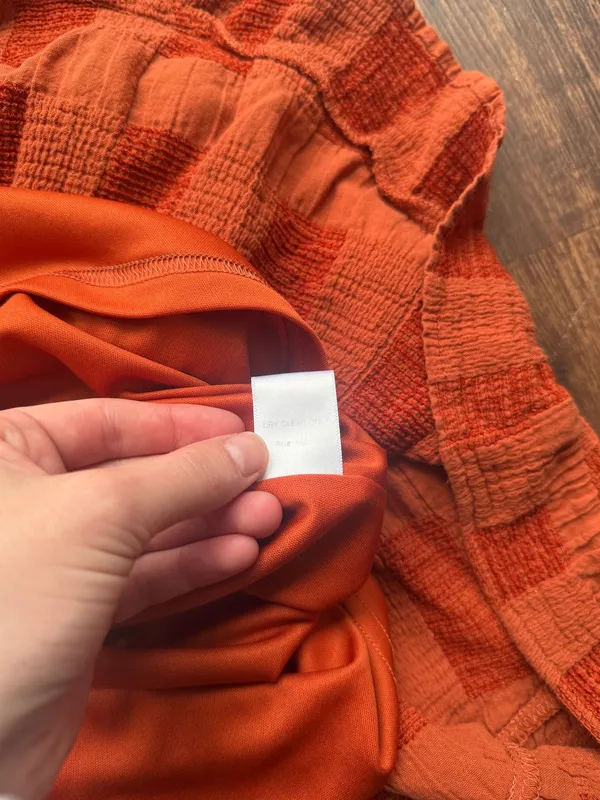 Altar'd State Burnt Orange Smocked Tiered Ruffle Puff Sleeve Boho Mini Dress- XS - Image 6