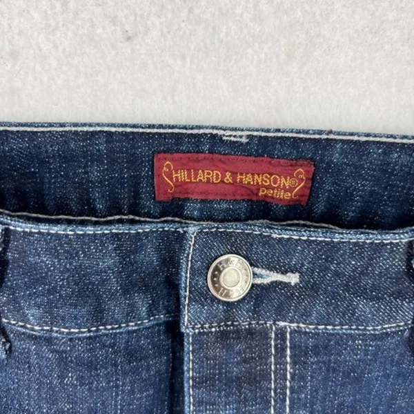 Hillard & Hanson Womens Jeans Size 6‎ Petite Faded Dark Wash Denim Bootcu… - Image 3