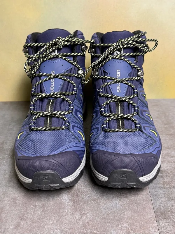 Salomon X Ultra Wide GTX Women's Wide Waterproof Hiking Boots Blue/Yellow Sz 10 - Image 8