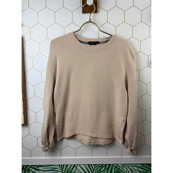 alice + olivia Classic Tan Cotton Blend Side Hem Split Sweatshirt - Size - Small - Image 5