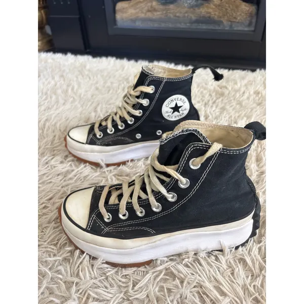 Converse Run Star Hike High‎ Top Platform Sneakers Black White 5Mens Womens 6.5 - Image 2