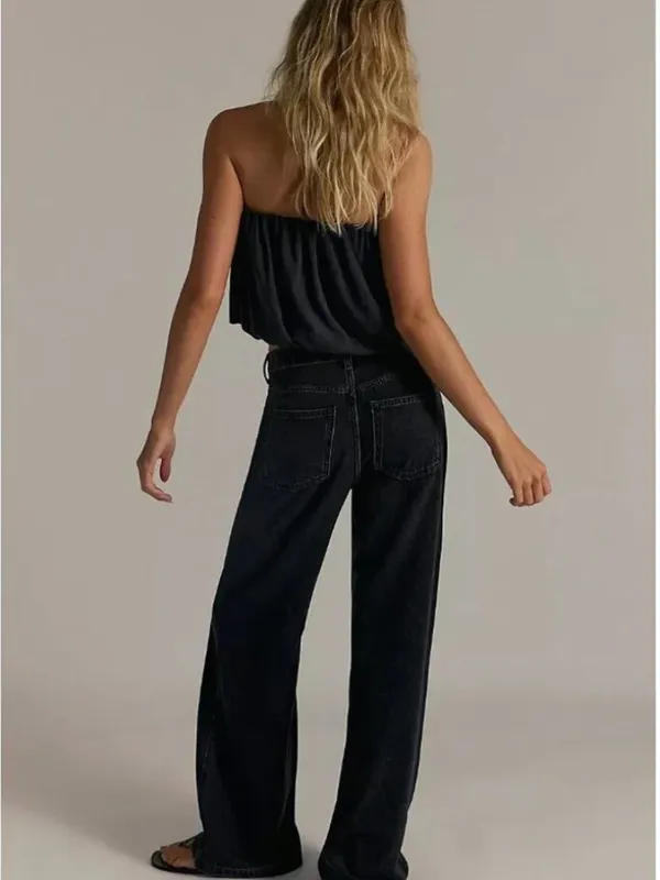 FREE PEOPLE NWT We The Free Stride Straight 'n Wide Jeans / Miles To Go - Image 3