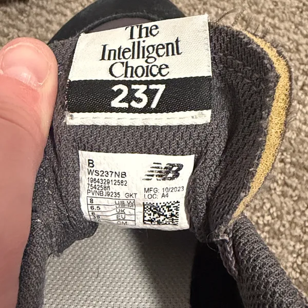 New Balance Charcoal and Black Sneakers - Image 5
