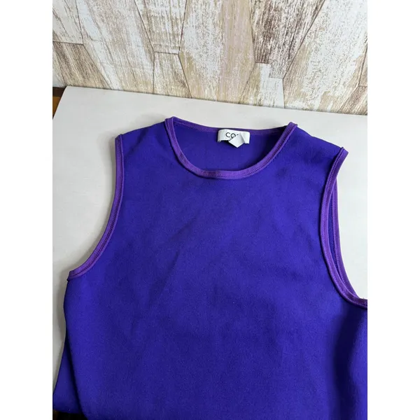 COS Womens Sleeveless Midi Dress Purple Size M Round Neck Slim Fit - Image 6