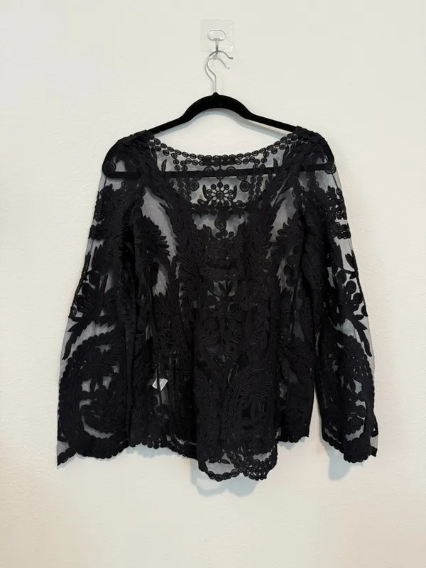 Free People Black Lace Top - Image 4
