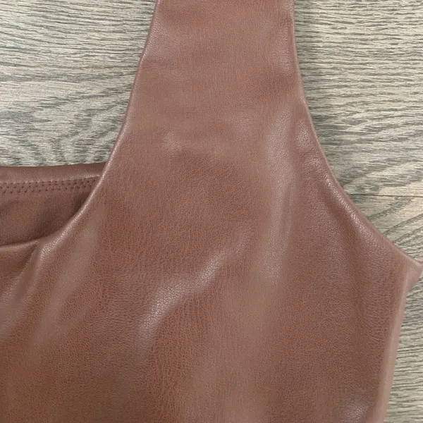 Skims Faux‎ Leather Bralette - Size 2X - Cocoa - NWT - Image 5