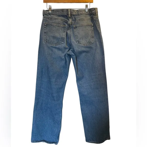 & OTHER STORIES Blue Stonewashed Denim Straight Leg Button-Fly Jeans - Sz 31/30 - Image 7