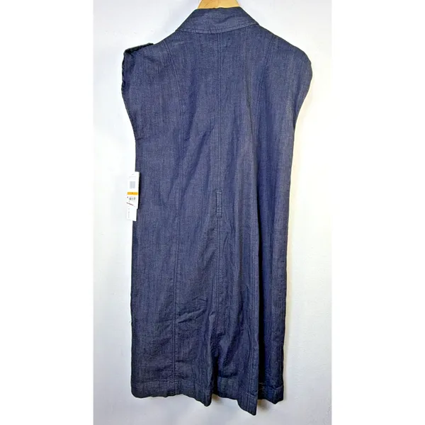 Calvin Klein Collared Denim Shirt jean Dress Sleeveless Y2K small retro 80's NWT - Image 8