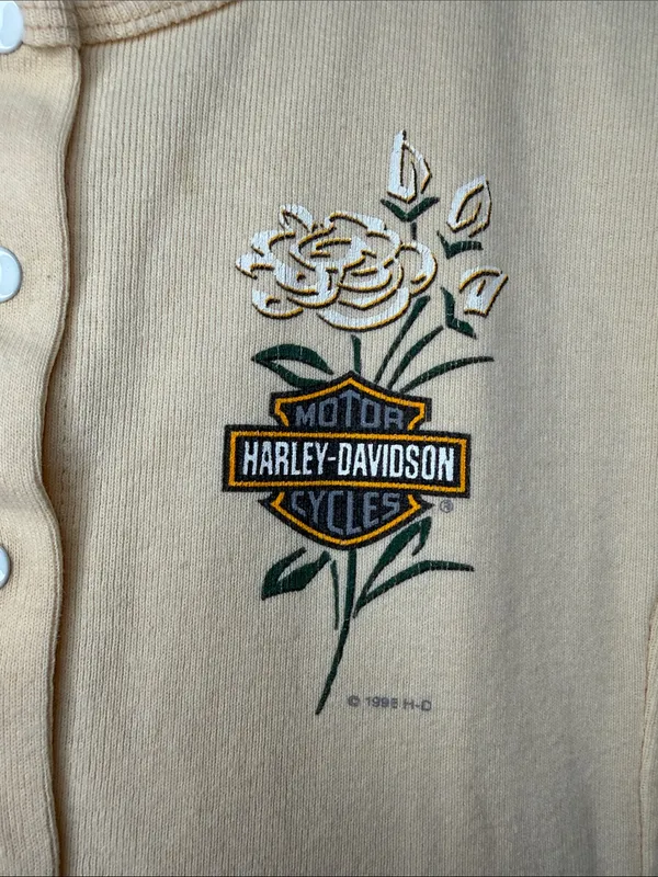 Vintage 1998 Harley-Davidson Rose Snap Front Tank Top M - Image 2