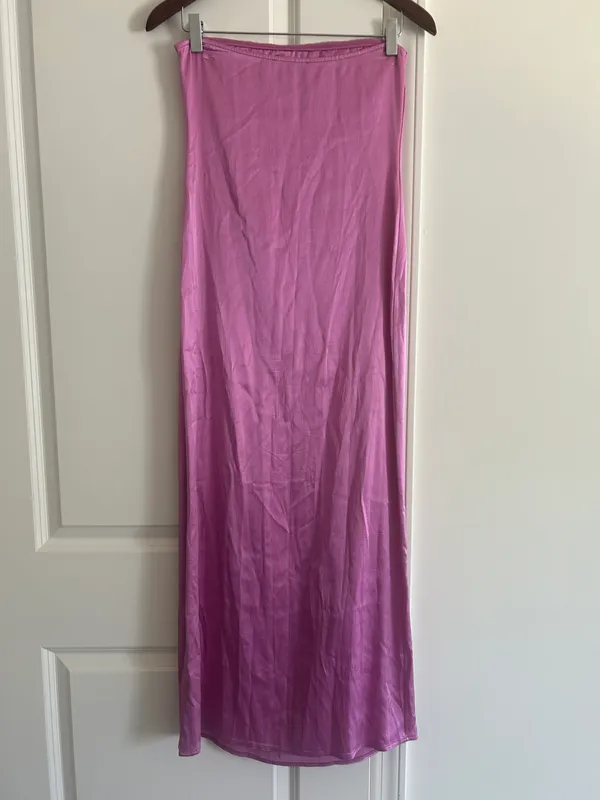 Zara Pink Satin Maxi Dress - Image 2