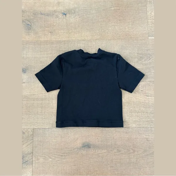 khy fitted short sleeve black tee shirt crop top - Image 5