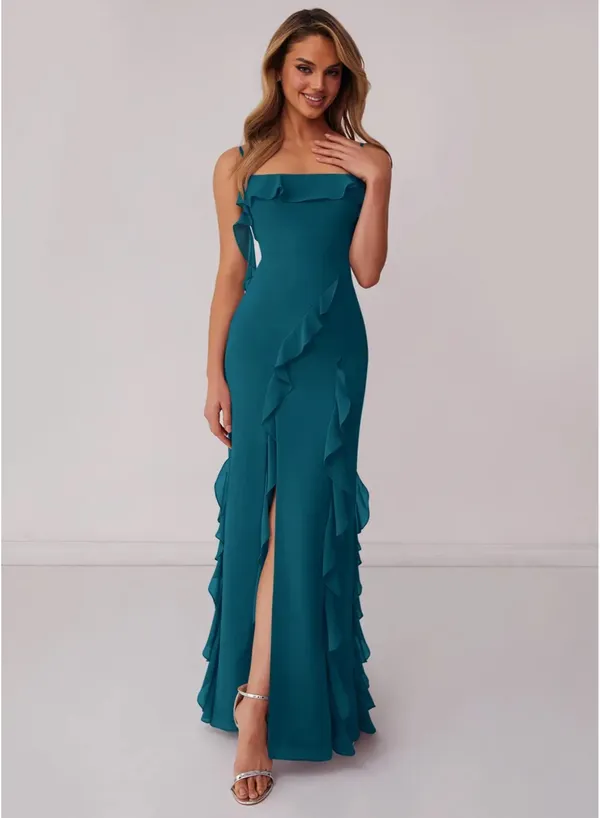 Azazie Ink Blue Maxi Dress Barbie Edition - Image 5