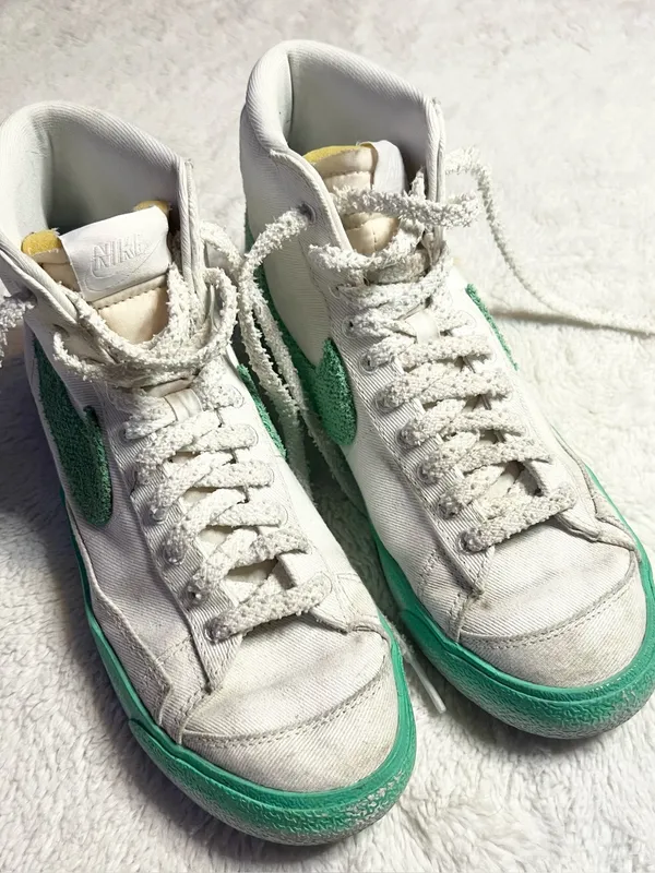 Nike Blazer Mid '77 Green Fade Chenille Swoosh Gum Sole High-Top Sneakers Size 9 - Image 14