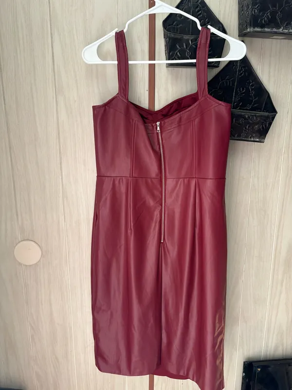 Bardot corset sheath maroon dress, XL/US 10 - Image 2