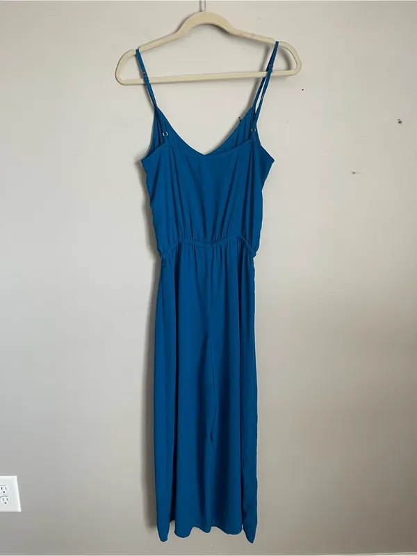 SHOW ME YOUR MUMU Blue Cropped Jumpsuit Sz M - Image 5