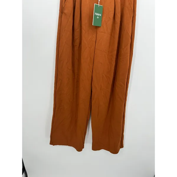 Halara Wide Leg Pants Womens‎ Size S NWT Orange Pull On Stretch Lounge Casual - Image 3