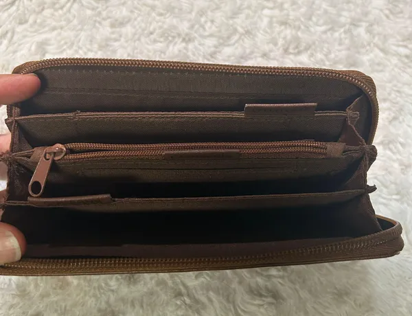Faux, leather wallet Brown - Image 2