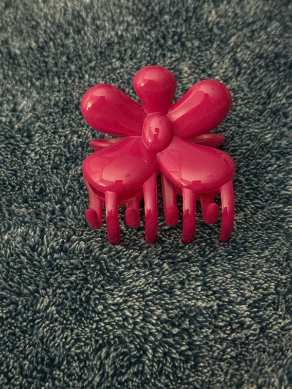 Pink Flower Hair Claw Clip - Bright Pink NWT - Image 2