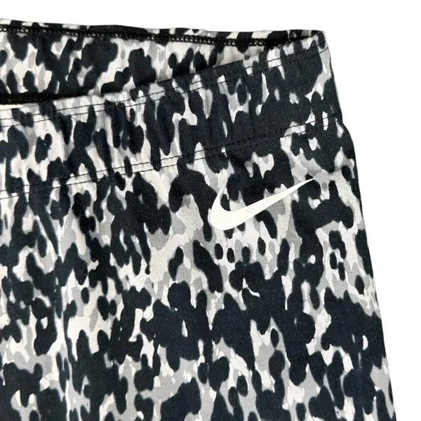 Nike Black Gray White Mottled Print Camouflage Soft Pull On Leggings size M - Image 9