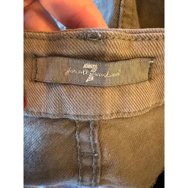 7 For All Mankind Skirt Women‎ 32 Olive Green Moss Utility Pocket Raw Hem Mini - Image 7
