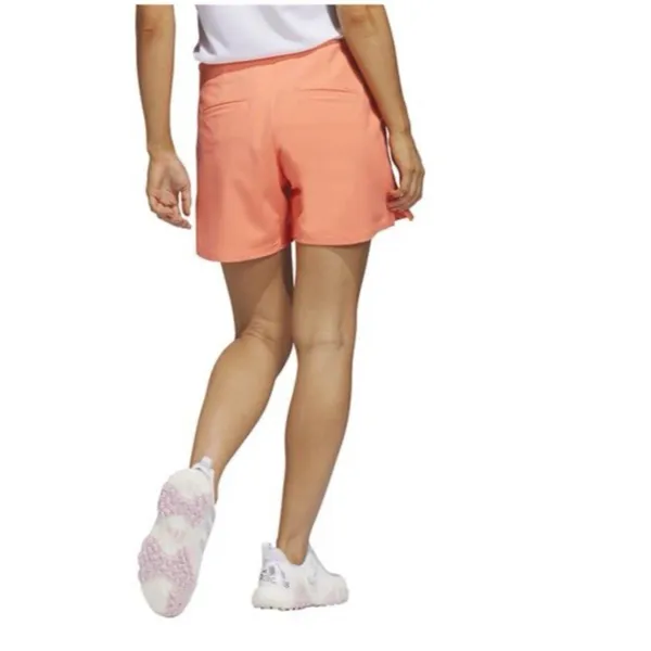 Adidas Pintuck Golf Shorts Womens Small Coral Pink NWT Stretch Pull On Pockets - Image 2