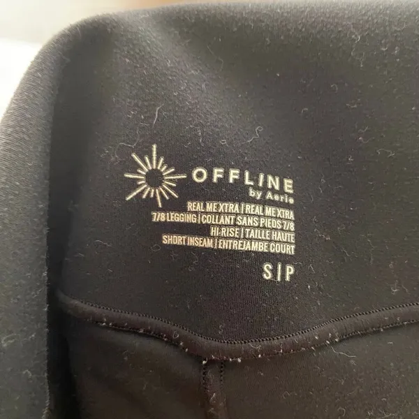 OFFLINE By Aerie Real Me Xtra Leggings Small Petite Black High Rise 7/8 - Image 5