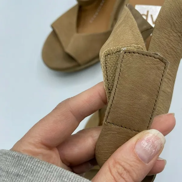 Dolce Vita Brown Leather Espadrille Wedge Sandals Womens 10 Heels Beachy Summer - Image 3