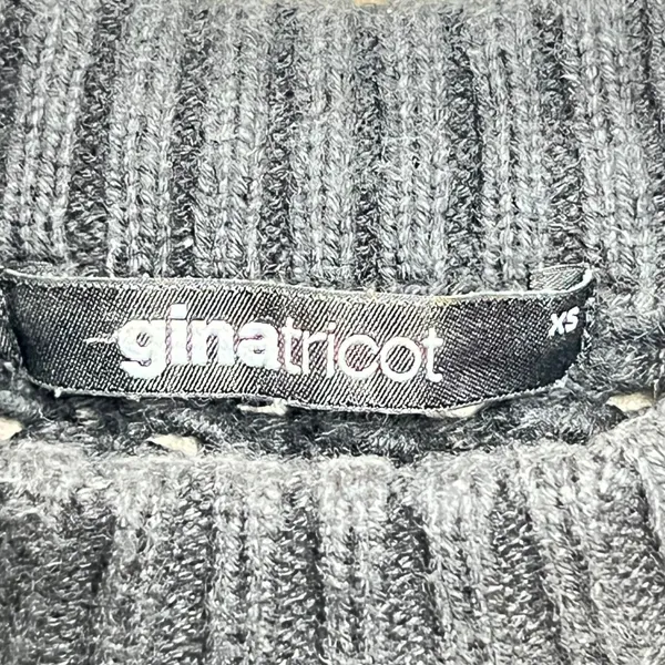 Dark‎ Coquette Y2K Gina Tricot XS Cropped Sweater Chunky Open Knit Crew Neck GUC - Image 2