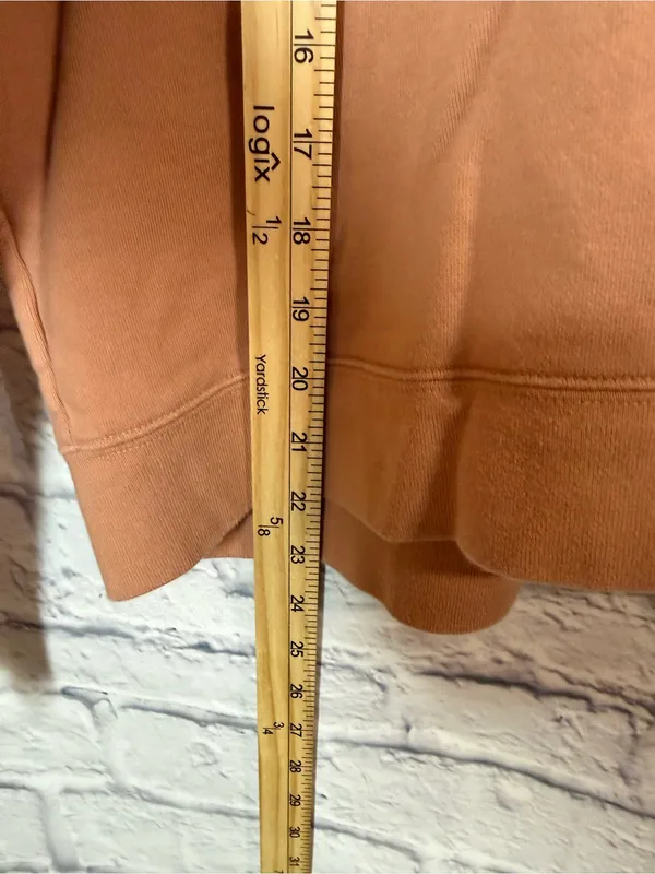 girlfriend collective cropped crewneck sweatshirt - rust brown, large - Image 4