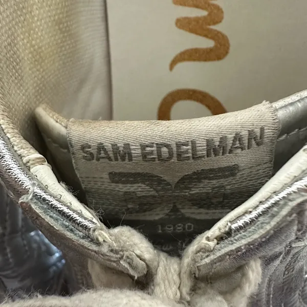 Sam Edelman White and Silver Sneakers - Image 7
