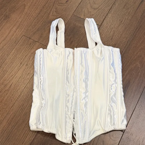 White Lace-Up Corset Top Size 36 - C27-041 - Image 3