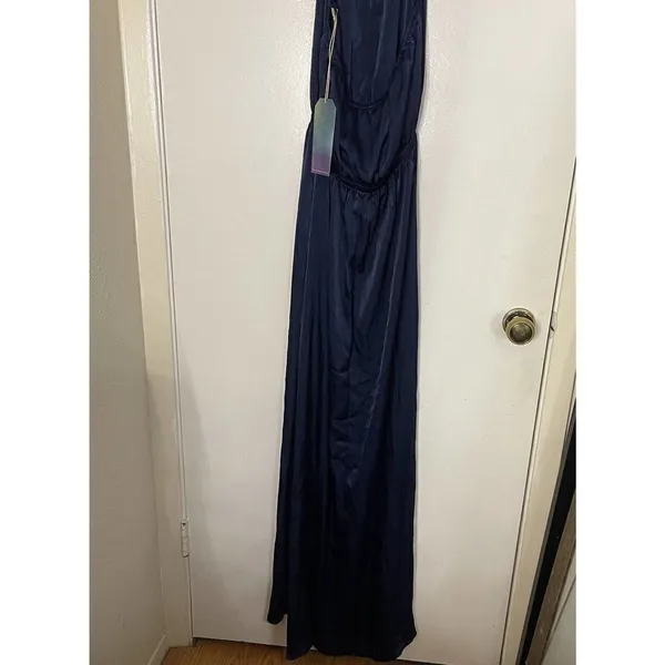 NWT Revolve Show me Your Mumu Heather halter navy side slit maxi dress small - Image 7
