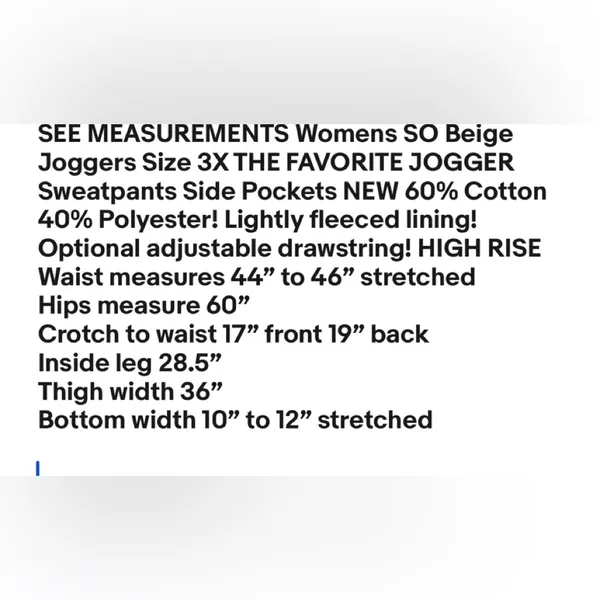Womens SO Beige Joggers Sweatpant Size 3X THE FAVORITE JOGGER Side Pockets NEW - Image 7