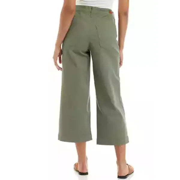 Crown & Ivy Womens Crop Jeans Sz 4R‎ 4 Wide Leg Army Olive Green Denim NEW - Image 2