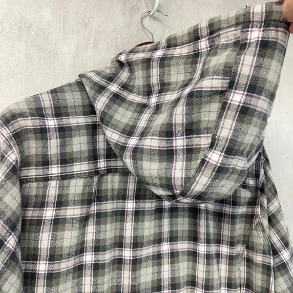 Carhartt Campton Womens Flannel Hooded Shirt XXL Plaid Snap Front Cabin Outdoor - Image 7