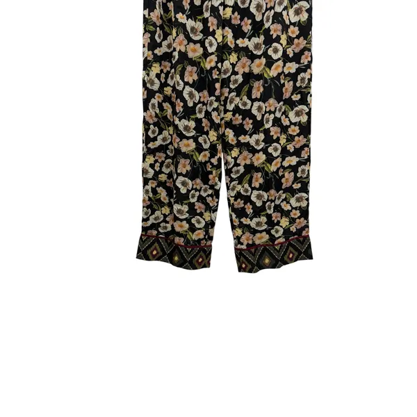 Bed To Brunch Floral Wide Leg Crop Pull‎ On Lounge Pajama Pants Boho XS - Image 5