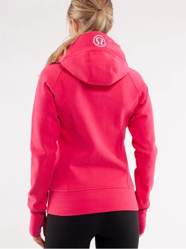 Rare Lululemon Scuba Hoodie Bon Bon logo $138 casual activewear workout zip fall - Image 2