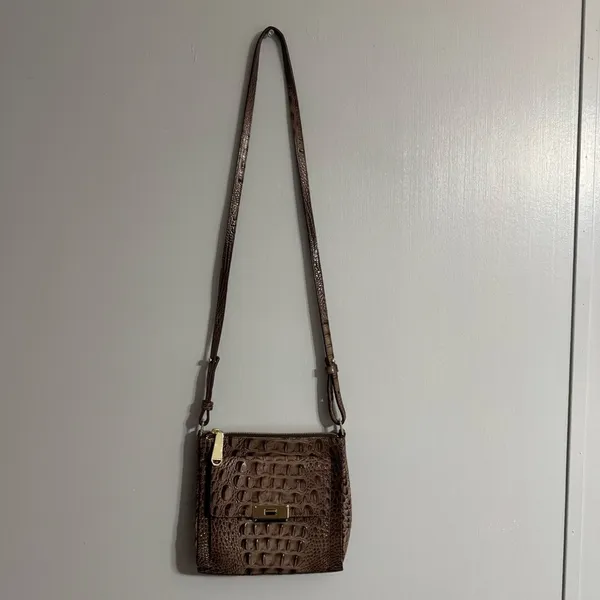Brahmin Brown Croc Prints Crossbody Handbag - Image 2