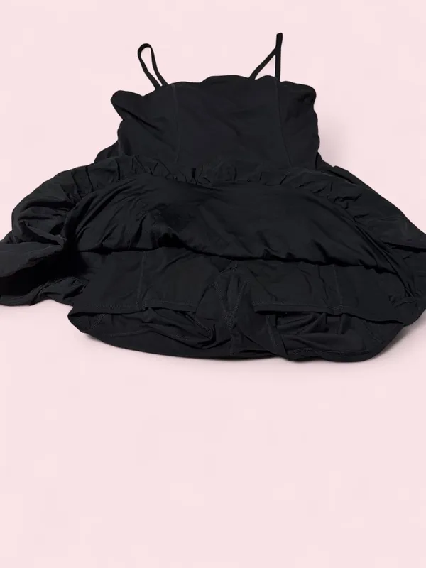 JoyLab Black active wear Spaghetti Strap Mini Dress with bubble skirt bottom - Image 3