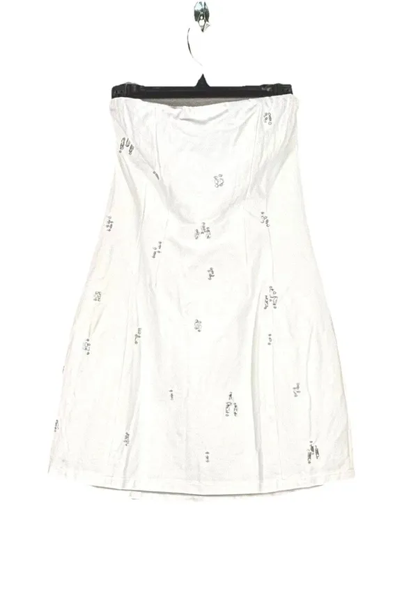 Angel Biba Astrid Mini Dress White Strapless Rhinestone Beaded NWT XL - Image 2