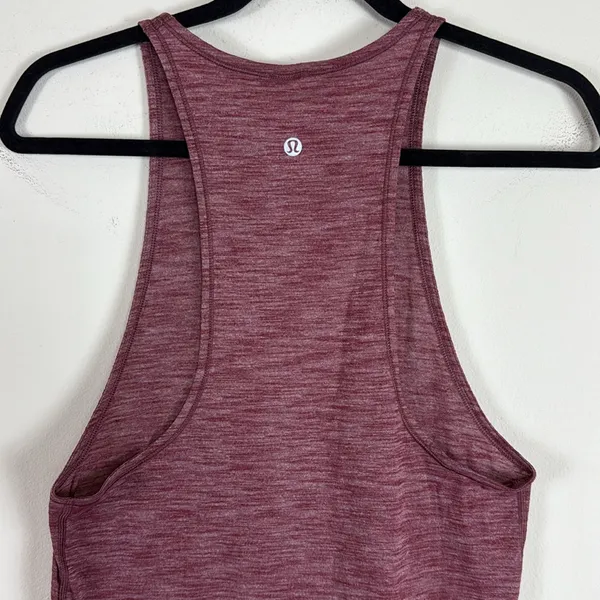 lululemon Sweat Date‎ in Heather Burgundy Racerback Tank Top Size 6 - Image 3