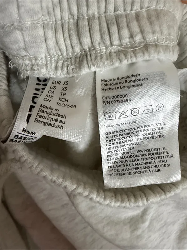 H&M Light Gray Kids Sweatpants with Elastic Waist - Image 2