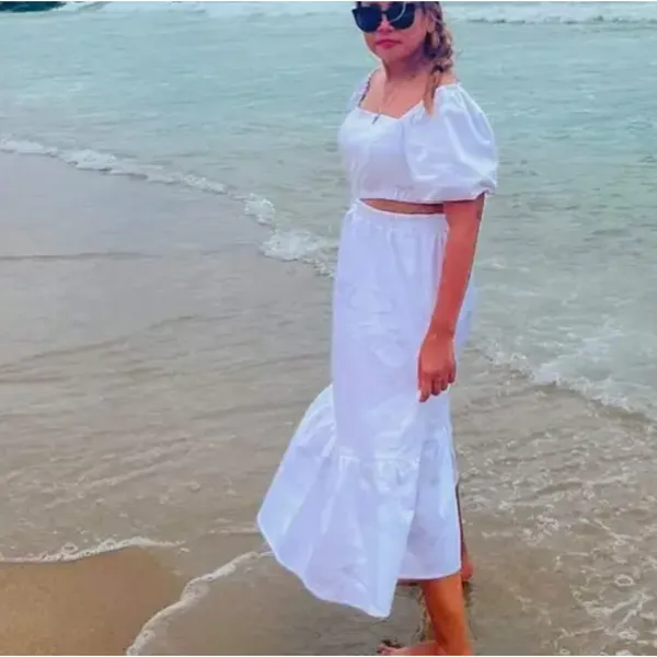 Louna White Prairie Midi Dress XL Cottagecore Cotton Cutout Vacation Party $355 - Image 8
