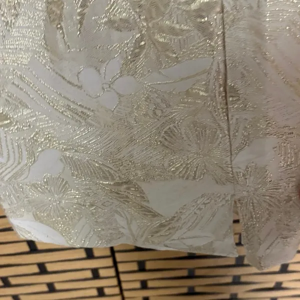 Lulus Shine for Us Cream Metallic Tropical Jacquard Mini‎ Dress Size XS - Image 5