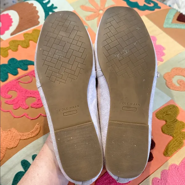 Cole Haan Lavender Suede Mary Jane Flats fairy girlhoodcore Gold Buckles 8.5 - Image 2