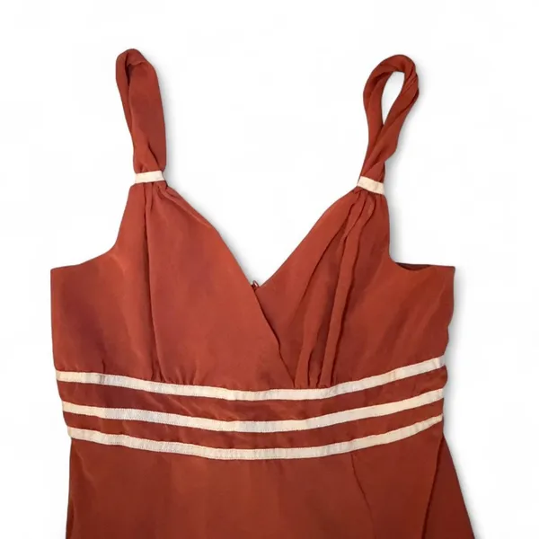 Rust‎ Orange indie Handkerchief Hem Midi Dress - Image 4